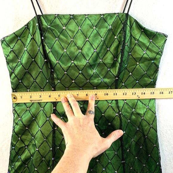 VTG Dressbarn Womens Y2K Formal Dress Sz 8 Royalcore Mermaid Satin Mesh Overlay - Picture 8 of 13